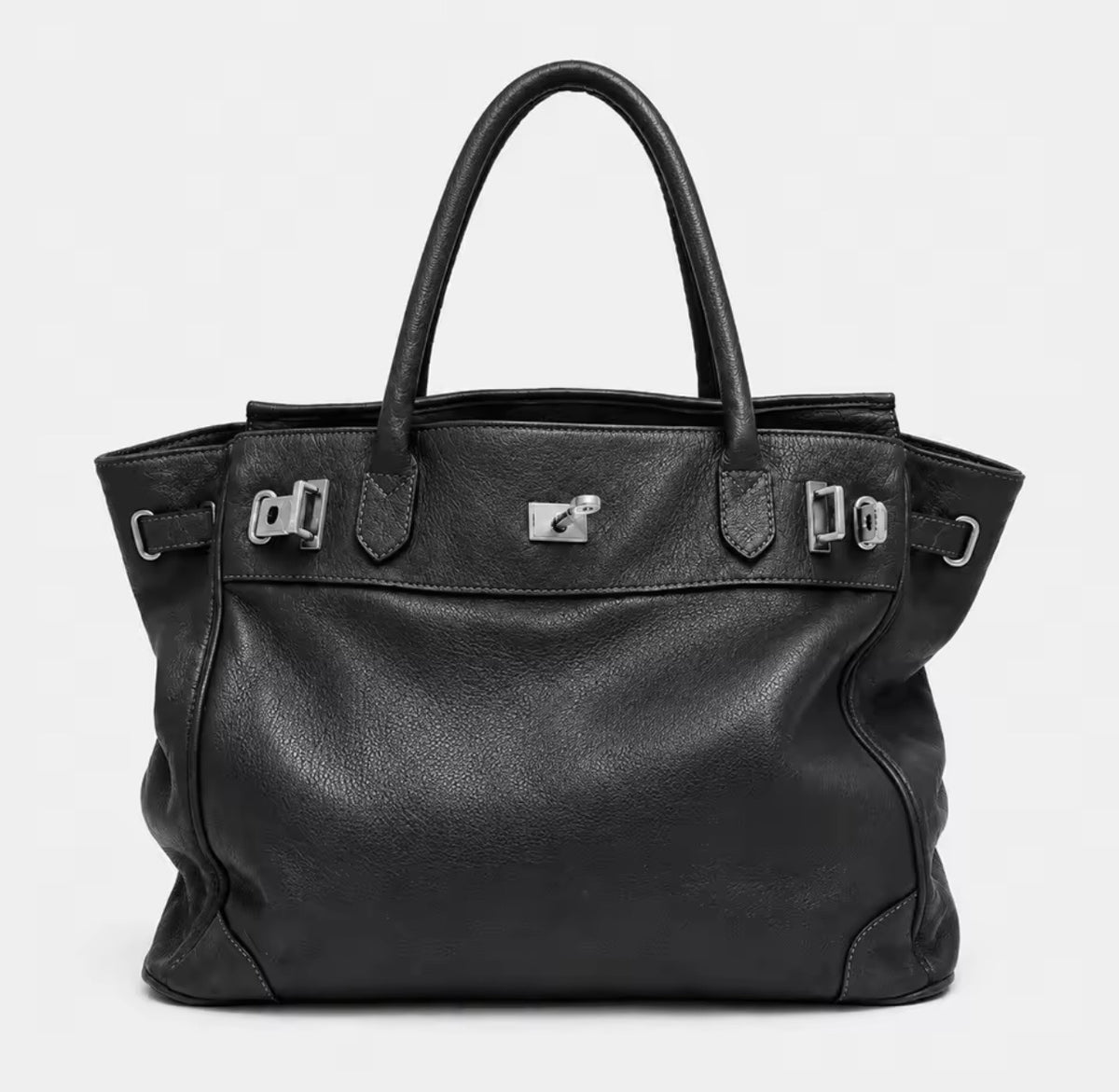 Beverly Black Structured Handbag – Elegant Large Tote Bag