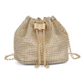 Monte Carlo Gold Rhinestone Pouch Bag – Drawstring Evening Bag