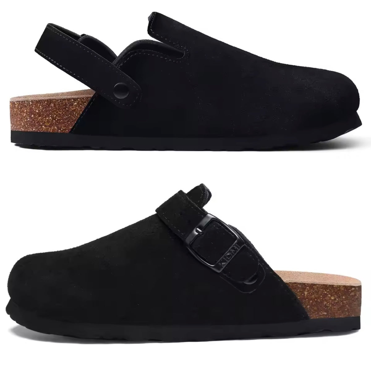 Black Suede Clogs – Versatile Minimalist Slip-On Shoes
