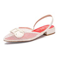 Valencia White Mesh Flats – Adjustable Strap