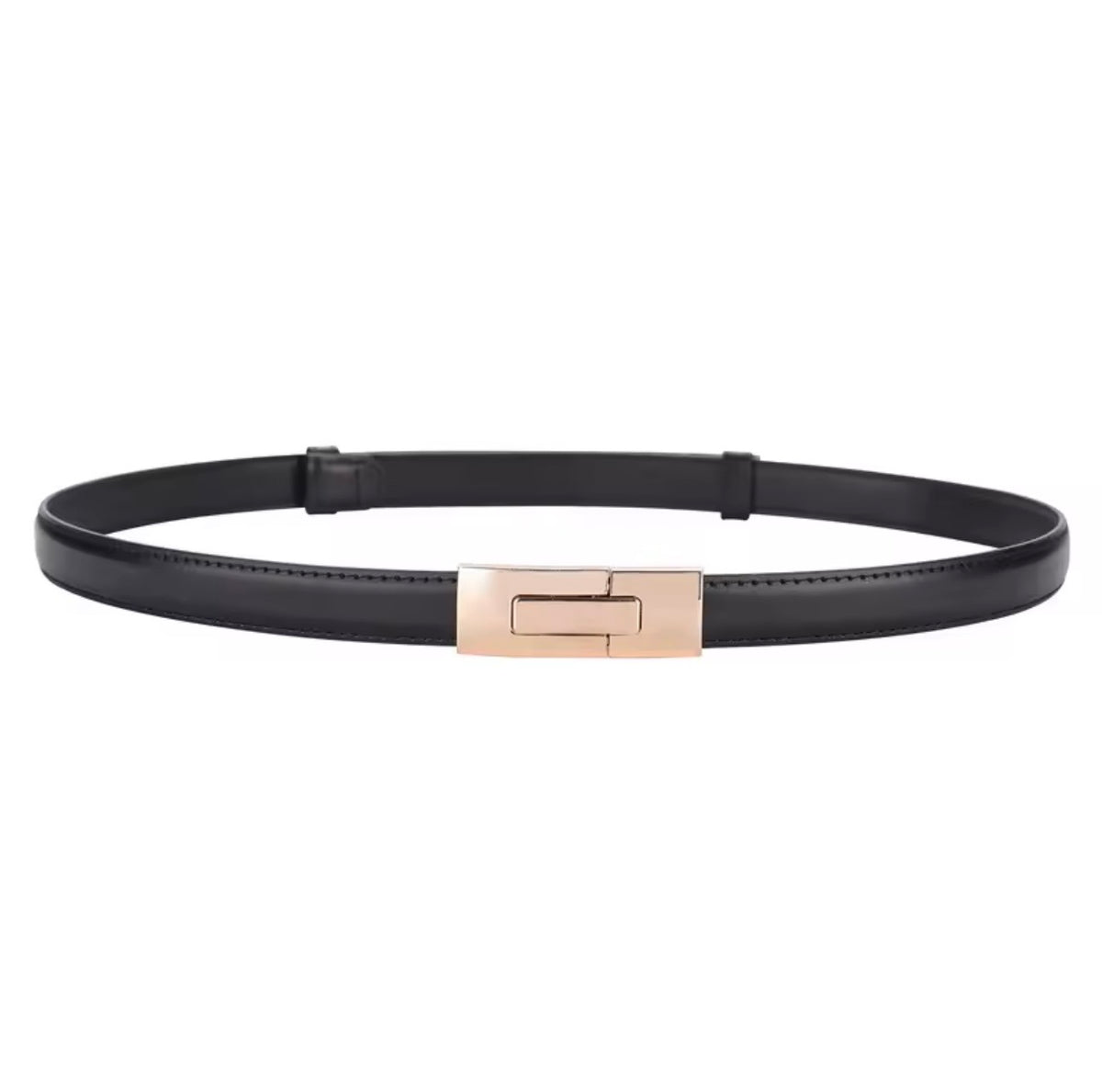 Stockholm Black Belt – Minimalist Buckle Style