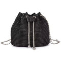 Monte Carlo Black Rhinestone Pouch Bag – Drawstring Evening Bag