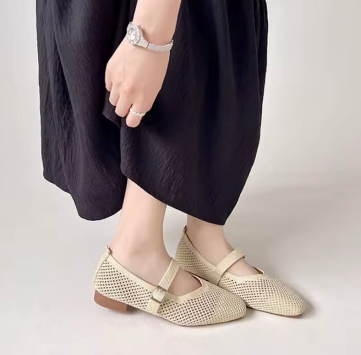 Milan Soft Beige Fabric Ballet Flats – Minimalist Slip-On Shoes
