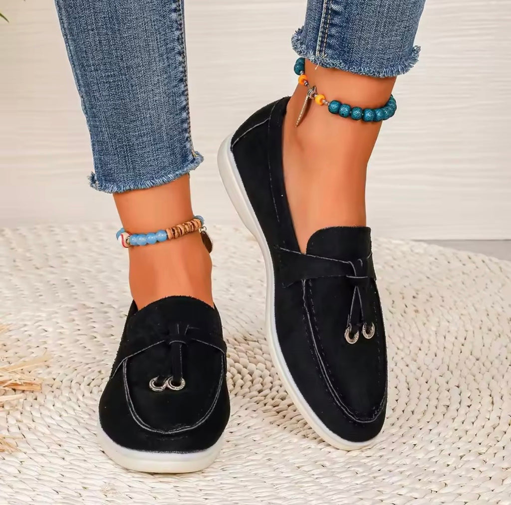 Black Suede Loafers – Minimalist Slip-On Shoes