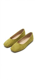 Mustard Velvet Ballet Flats – Minimalist Slip-On Shoes