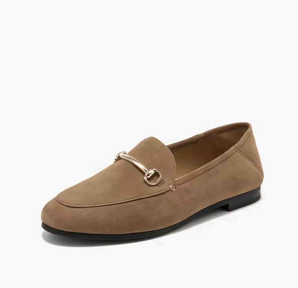 Florence Brown Corduroy Loafers – Classic Metal Detail